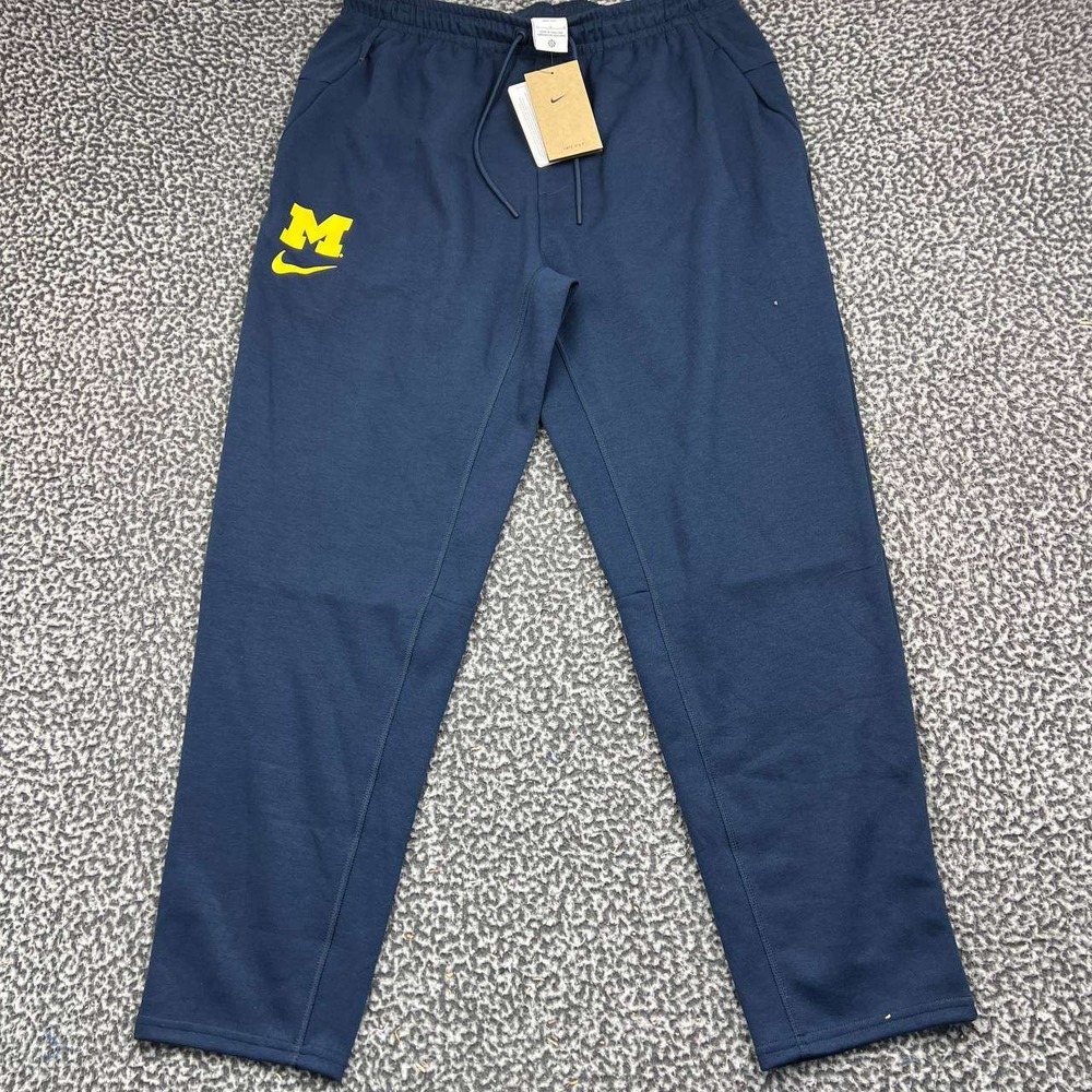 Nike Michigan Wolverines Dri-FIT Sweatpants Men Large Navy Blue New L